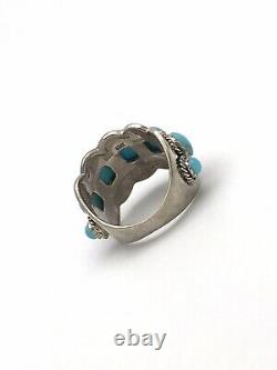Vintage Sterling Silver 925 Navajo/SouthWest Genuine Turquoise Ring Sz. 6.5