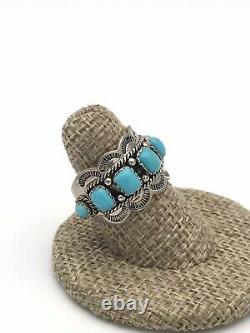 Vintage Sterling Silver 925 Navajo/SouthWest Genuine Turquoise Ring Sz. 6.5