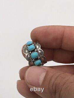 Vintage Sterling Silver 925 Navajo/SouthWest Genuine Turquoise Ring Sz. 6.5