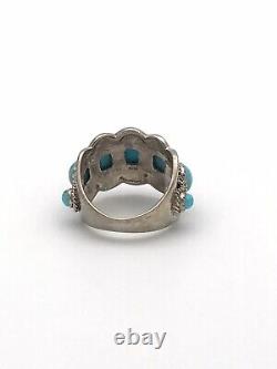 Vintage Sterling Silver 925 Navajo/SouthWest Genuine Turquoise Ring Sz. 6.5