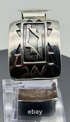 Vintage Sterling Silver 925 Southwestern Watch Cuff 70g Fits 16mm Lug Signed RH