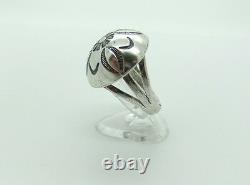 Vintage Sterling Silver American Indian Navajo Dome Ring Sz -8.5- Circa 1950's