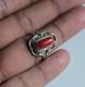 Vintage Sterling Silver Coral Native American Ring Adjustable