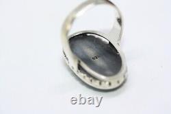 Vintage Sterling Silver Handmade Navajo Native American 14ct Turquoise Ring Sz 9
