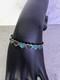 Vintage Sterling Silver Heart Cuff Bracelet Turquoise Malachite Chip Inlay 925