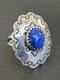 Vintage Sterling Silver Lapis Lazuli Ring Native American Signed Size 7.5