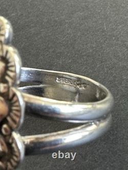 Vintage Sterling Silver Lapis Lazuli Ring Native American Signed Size 7.5