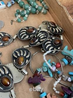 Vintage Sterling Silver, Military, Navajo, Necklaces, Earrings, Jewelry Lot