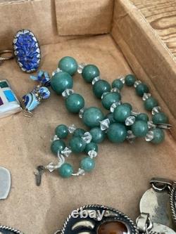 Vintage Sterling Silver, Military, Navajo, Necklaces, Earrings, Jewelry Lot