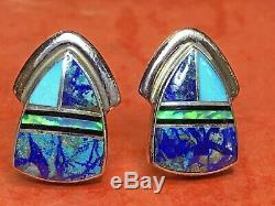 Vintage Sterling Silver Native American Earrings Signed Albert Francisco Navajo