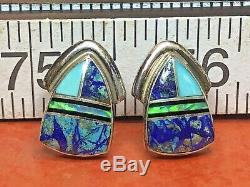 Vintage Sterling Silver Native American Earrings Signed Albert Francisco Navajo