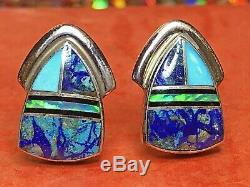 Vintage Sterling Silver Native American Earrings Signed Albert Francisco Navajo