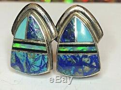 Vintage Sterling Silver Native American Earrings Signed Albert Francisco Navajo