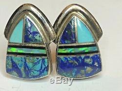 Vintage Sterling Silver Native American Earrings Signed Albert Francisco Navajo