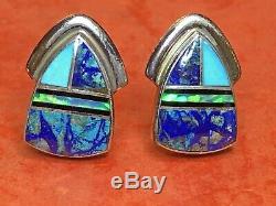 Vintage Sterling Silver Native American Earrings Signed Albert Francisco Navajo