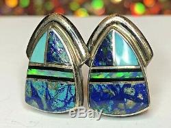 Vintage Sterling Silver Native American Earrings Signed Albert Francisco Navajo