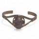 Vintage Sterling Silver Purple Charoite Cuff Bracelet, Native American Signed JP