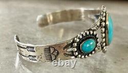 Vintage Sterling Silver Turquoise BELL TRADING POST Cuff Bracelet 18.85 Grams