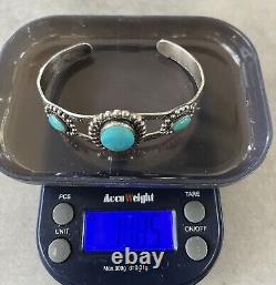 Vintage Sterling Silver Turquoise BELL TRADING POST Cuff Bracelet 18.85 Grams