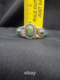 Vintage Sterling Silver Turquoise BELL TRADING POST Cuff Bracelet 19.97 Grams