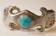 Vintage Sterling Silver Turquoise Cuff HIJE Hand Made Indian Jewelry 44.1 Grams