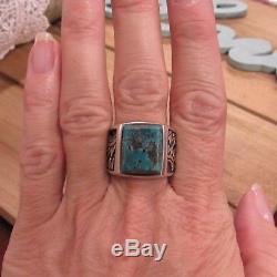Vintage Sterling Silver Turquoise Men's Ring