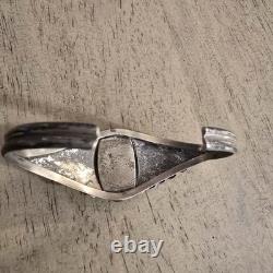 Vintage Sterling Silver & Turquoise Native American Cuff Bracelet