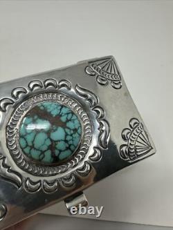 Vintage Sterling Silver Turquoise Navajo Southwestern P. Yellowhorse Trinket Box