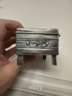 Vintage Sterling Silver Turquoise Navajo Southwestern P. Yellowhorse Trinket Box