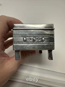 Vintage Sterling Silver Turquoise Navajo Southwestern P. Yellowhorse Trinket Box