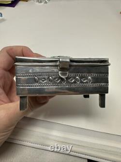 Vintage Sterling Silver Turquoise Navajo Southwestern P. Yellowhorse Trinket Box