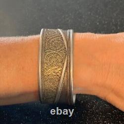 Vintage Sterling Silver Wide Cuff Bracelet