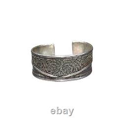 Vintage Sterling Silver Wide Cuff Bracelet