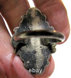 Vintage Sterling Silver Zuni Snake Eye Turquoise Cluster Ring 8.5