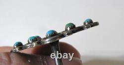 Vintage Sterling Silver Zuni Snake Eye Turquoise Cluster Ring 8.5