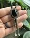 Vintage Sterling Silver and Onyx Stone Native Bolo Tie