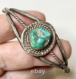 Vintage Sterling and Turquoise Watchband, signed JJ. Old Pawn jewelry