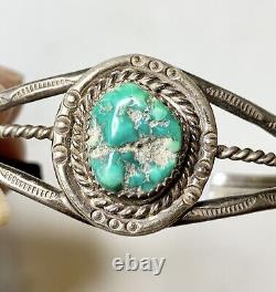 Vintage Sterling and Turquoise Watchband, signed JJ. Old Pawn jewelry