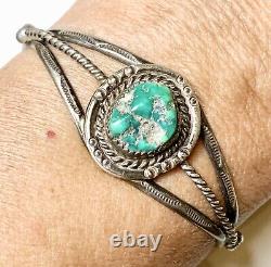 Vintage Sterling and Turquoise Watchband, signed JJ. Old Pawn jewelry
