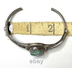 Vintage Sterling and Turquoise Watchband, signed JJ. Old Pawn jewelry