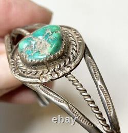 Vintage Sterling and Turquoise Watchband, signed JJ. Old Pawn jewelry