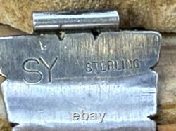 Vintage Steve Yellowhorse Navajo Sterling Silver Etched Watch Tips-454.26
