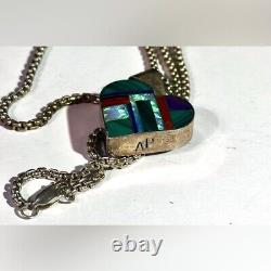 Vintage Stirling AP Navajo Signed Antoinette Platero Laguna Reversible Necklace