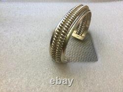 Vintage TAHE Navajo Sterling Silver Cuff Bracelet