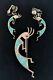 Vintage Tèmè Sunburst Handcrafts Sterling Kokopelli Pendant & Clip-On Earrings