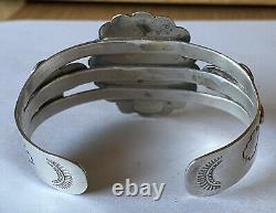 Vintage Thunderbird Jewelry Maker Sterling Silver Cerrillos Turquoise Bracelet