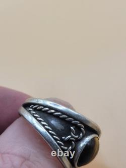 Vintage Tiger Eye Silver Ring Native Size 11