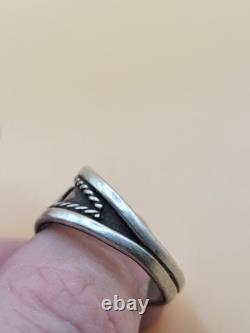 Vintage Tiger Eye Silver Ring Native Size 11