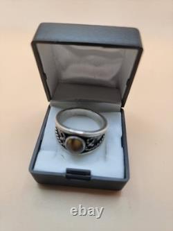 Vintage Tiger Eye Silver Ring Native Size 11