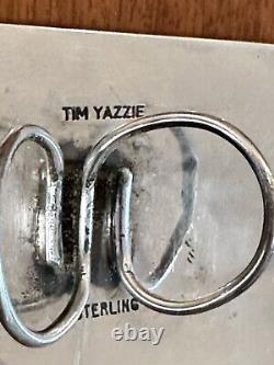 Vintage Tim Yazzie Signed Sterling Silver Overlay Kokopelli Bolo Tie